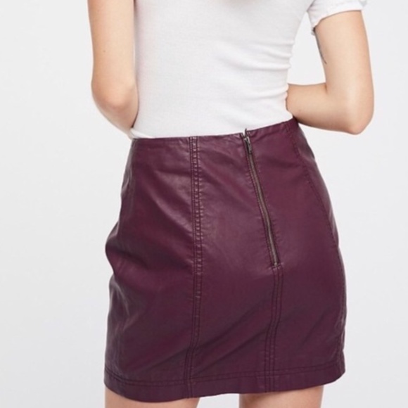Free People Vegan Leather Mini Skirt - Picture 2 of 4